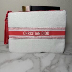 Dior White and Red Cosmetic Bag